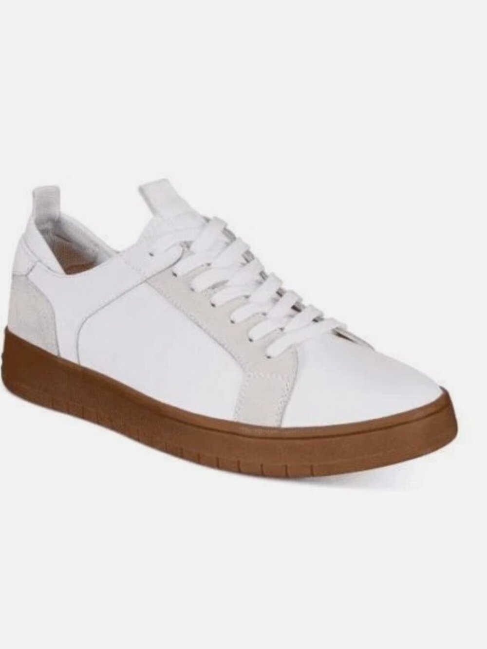 Bar III Ventura Collection Leather Lace-Up Men's Fashion Sneakers, White, SZ 13